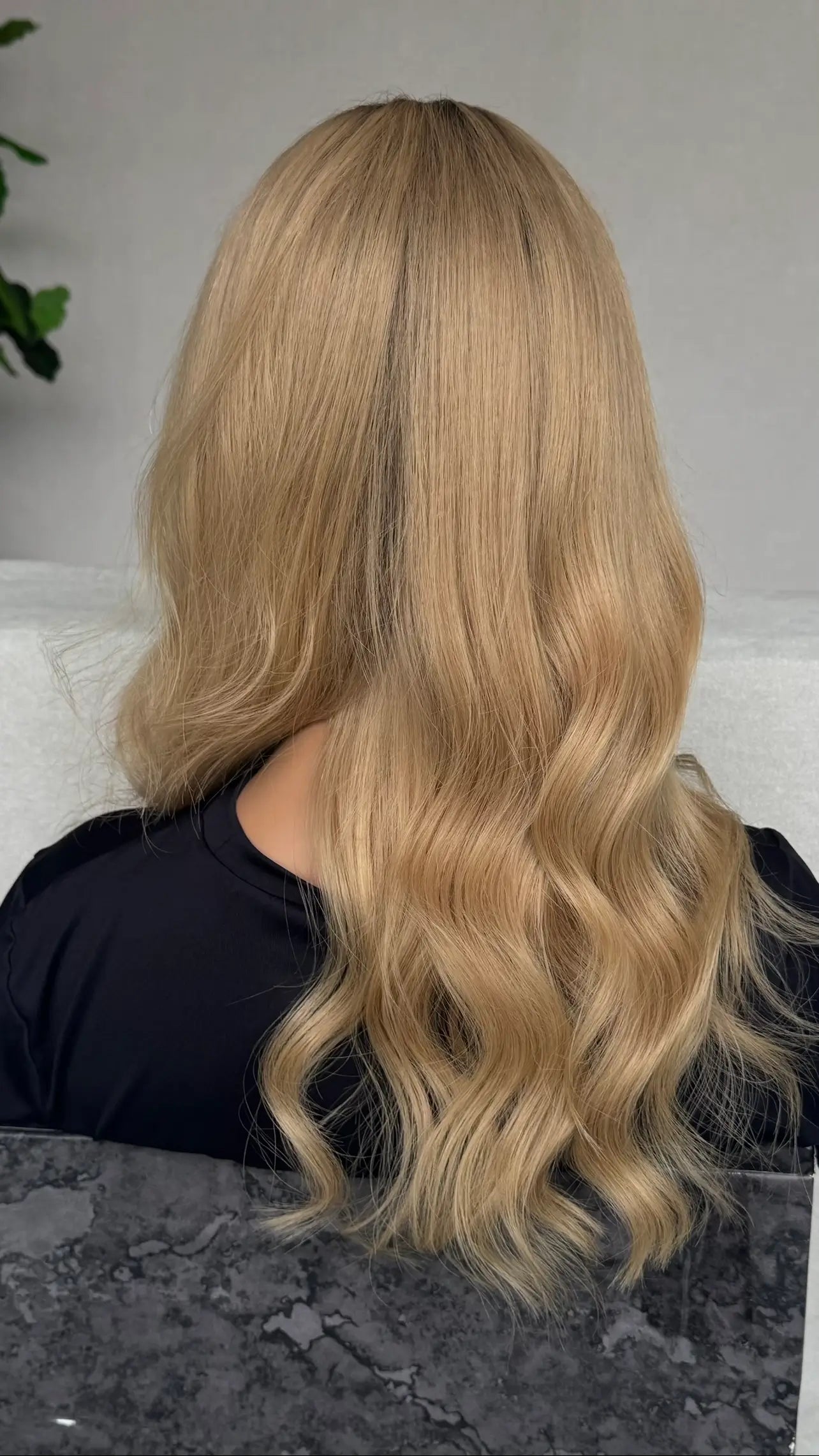 Golden Blonde with Shadow Root – 20" Human Hair Lace Front Wig- Colour: Alexandra