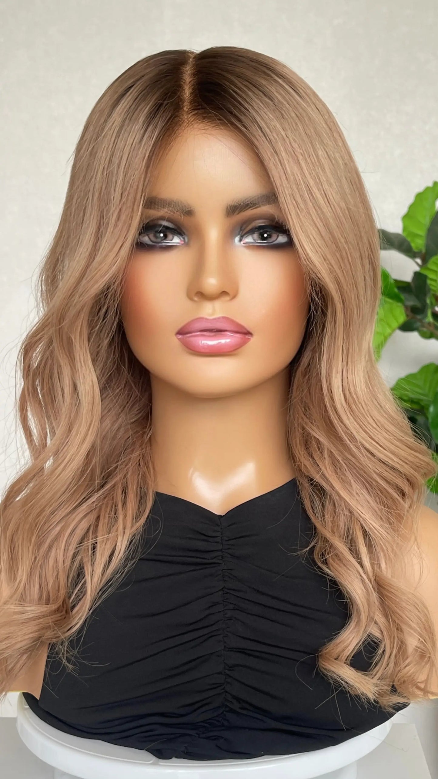 Peachy Blonde - 20" Human Hair Lace Front Wig- Colour: Evie