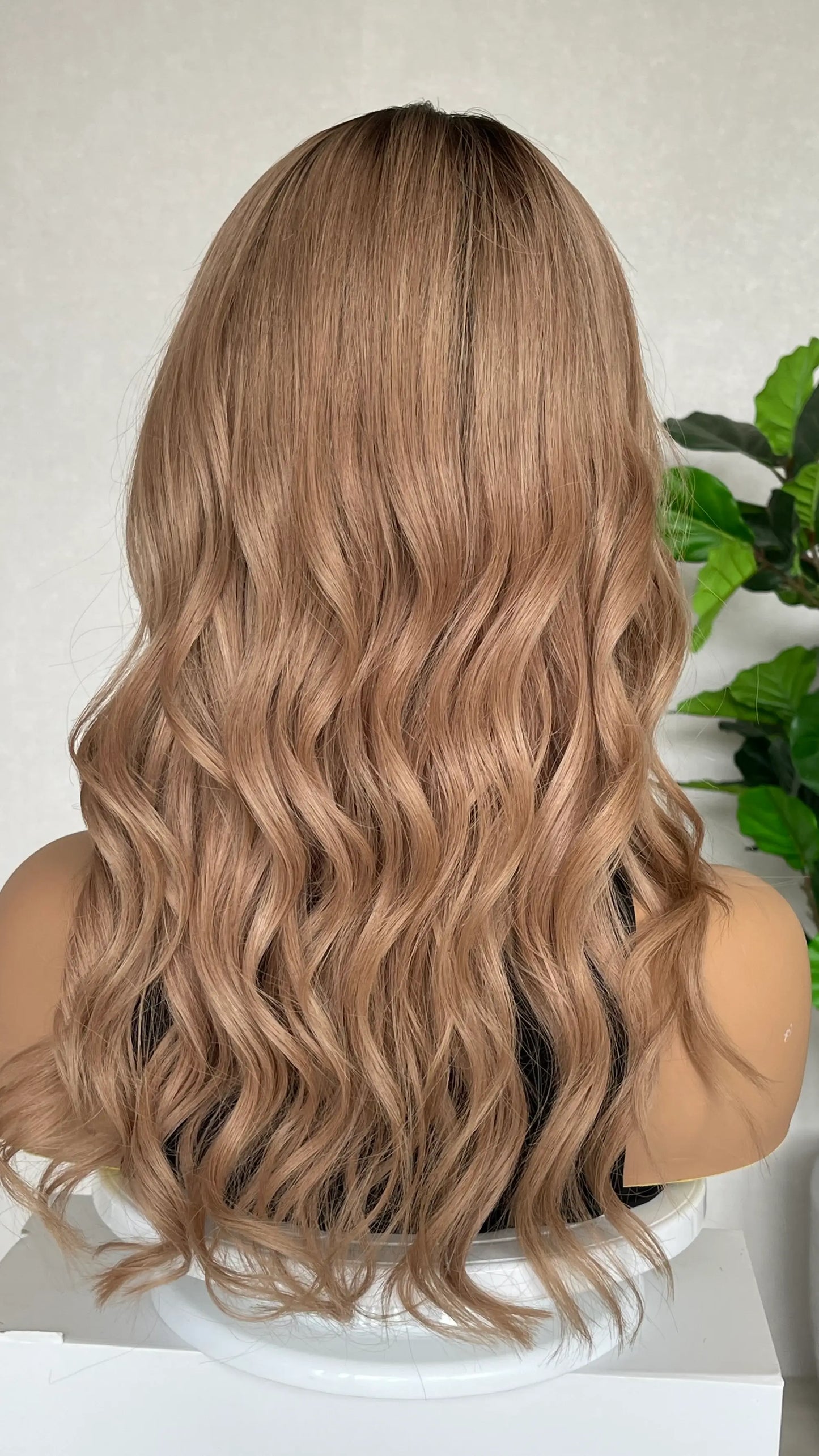 Peachy Blonde - 20" Human Hair Lace Front Wig - Colour: Evie