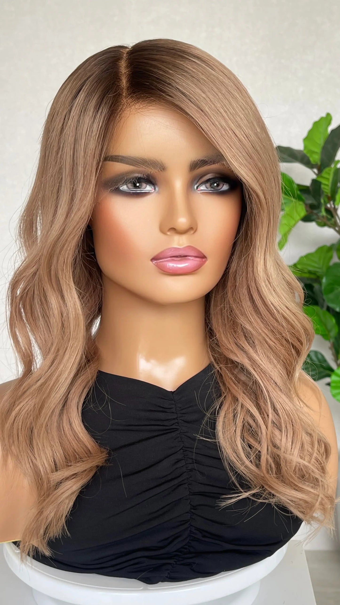 Peachy Blonde - 20" Human Hair Lace Front Wig- Colour: Evie