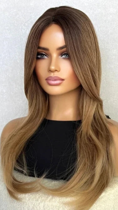 Balayage Brunette Layered Synthetic Wig – Gold Coast – Lace Fronts