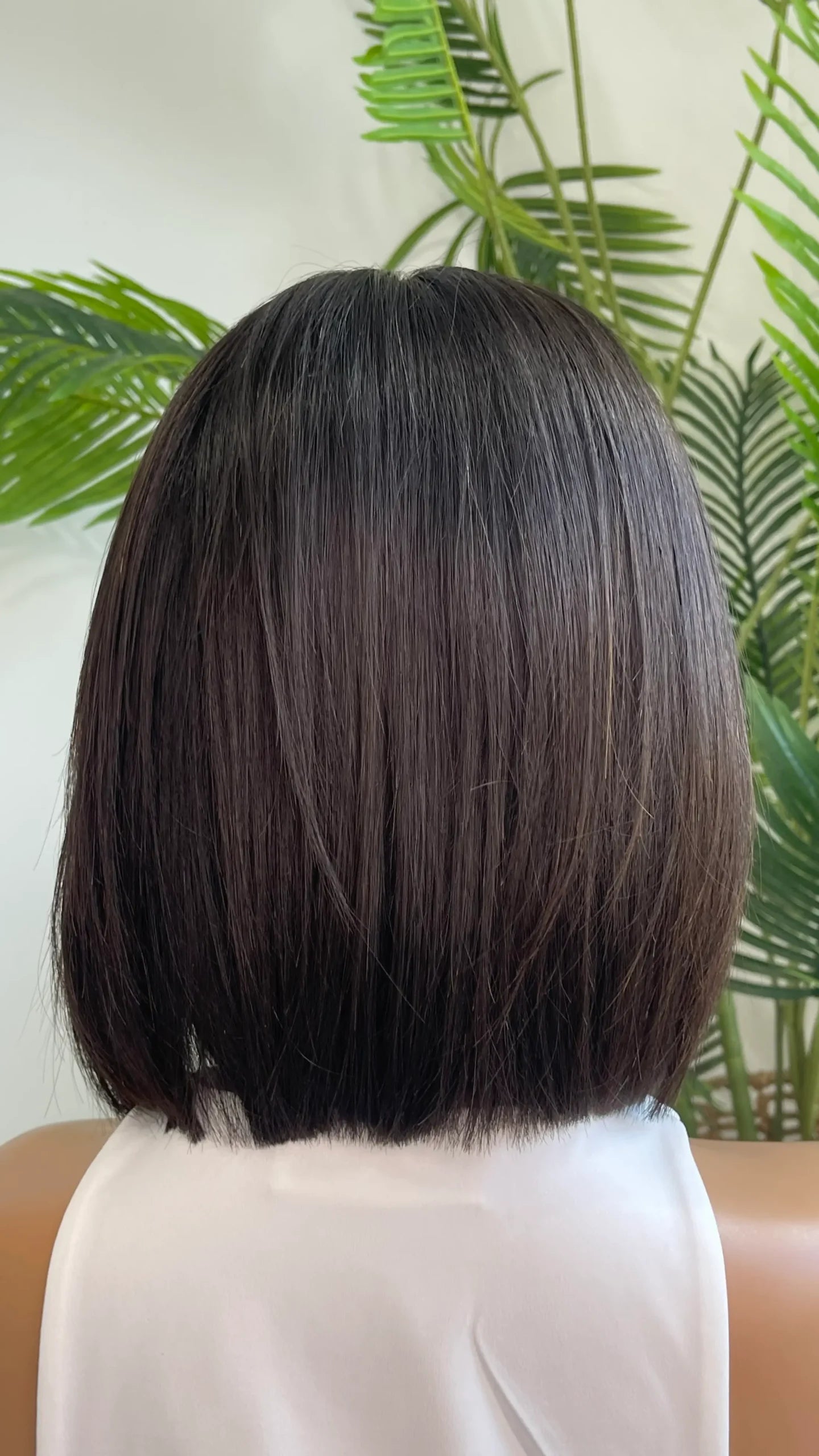 Natural Black with Curtain Bangs - 12" Human Hair Lace Front Wig- Colour: Koko