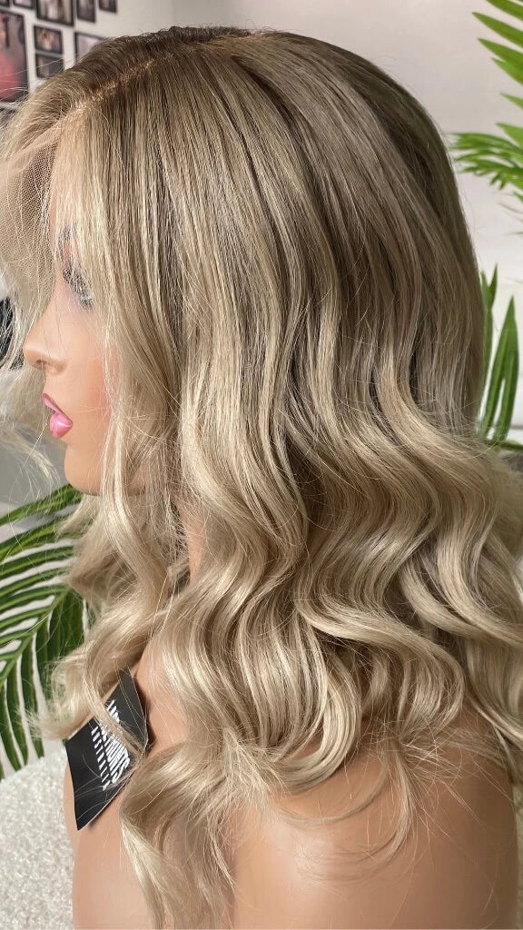 TAKEN DOWN - OLD PIC LOOKS TOO WHITE XClean Ash Blonde Ombre With Shadow Root–20" Human Hair Lace Front Wig- Colour: Chloe (Copy)