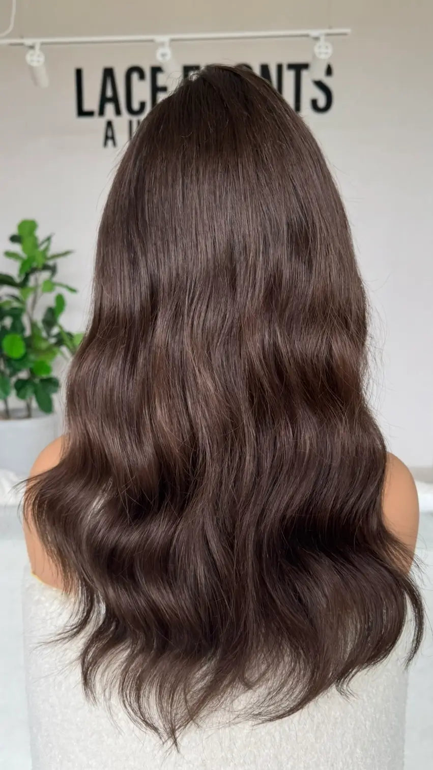 Deep Brunette – 22" Human Hair Lace Front Wig- Colour: Jordyn