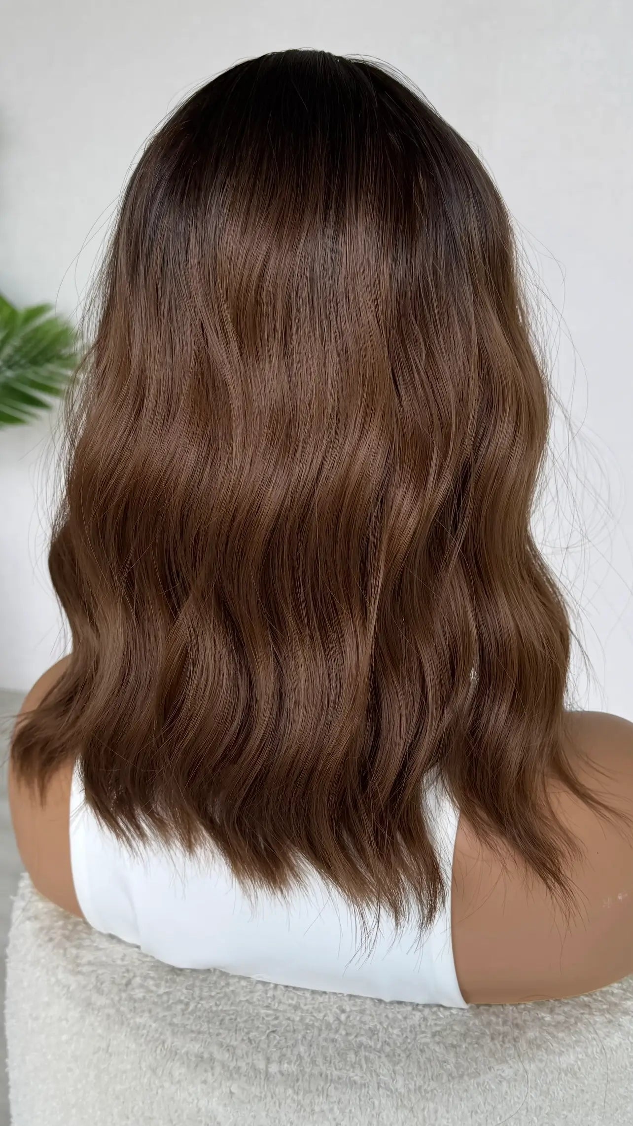 Deep Brunette Ombre Wavy Fringe Synthetic – Milky Way