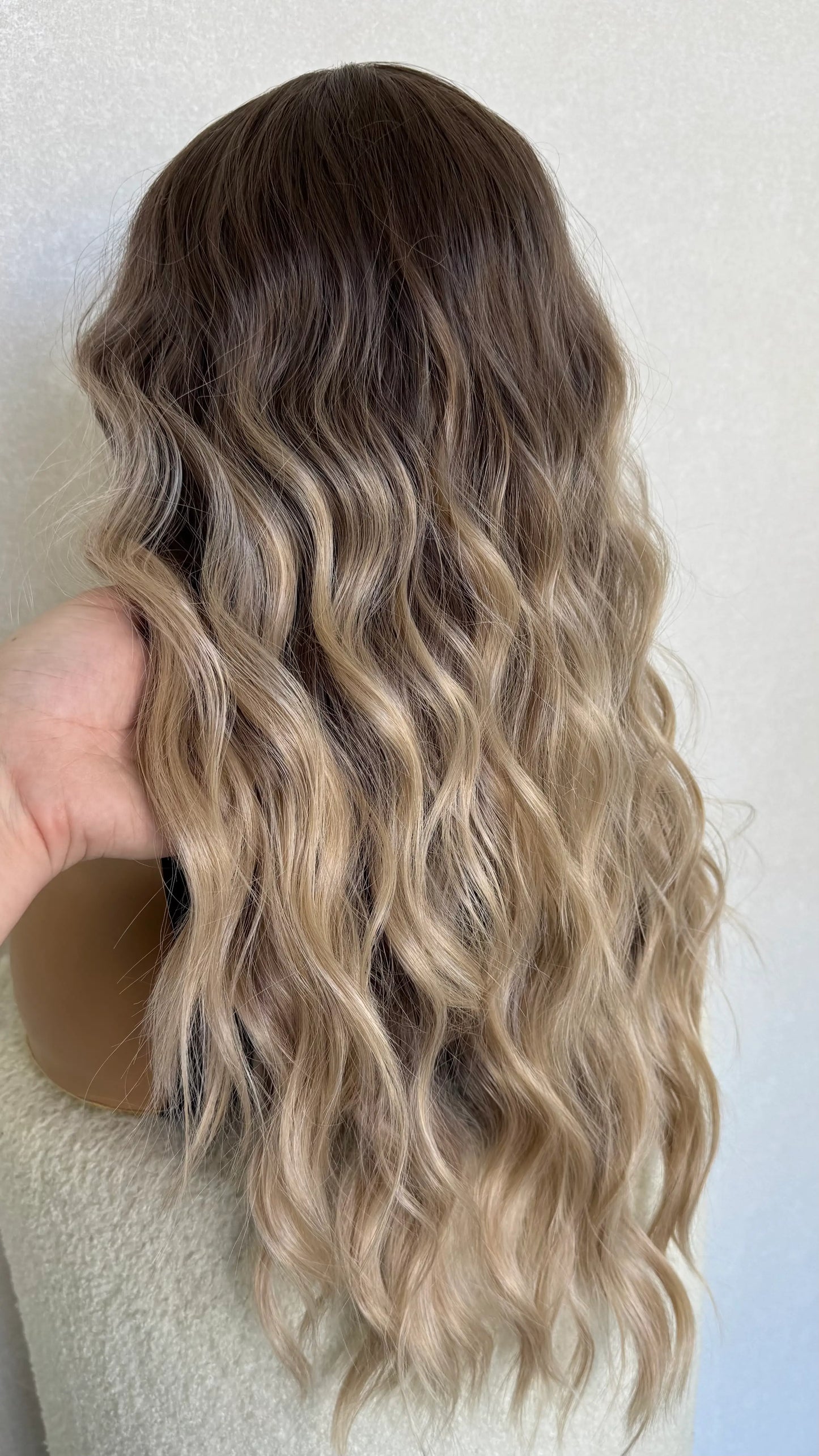 Lacefront Wavy Beach Blonde Synthetic Wig - Paige