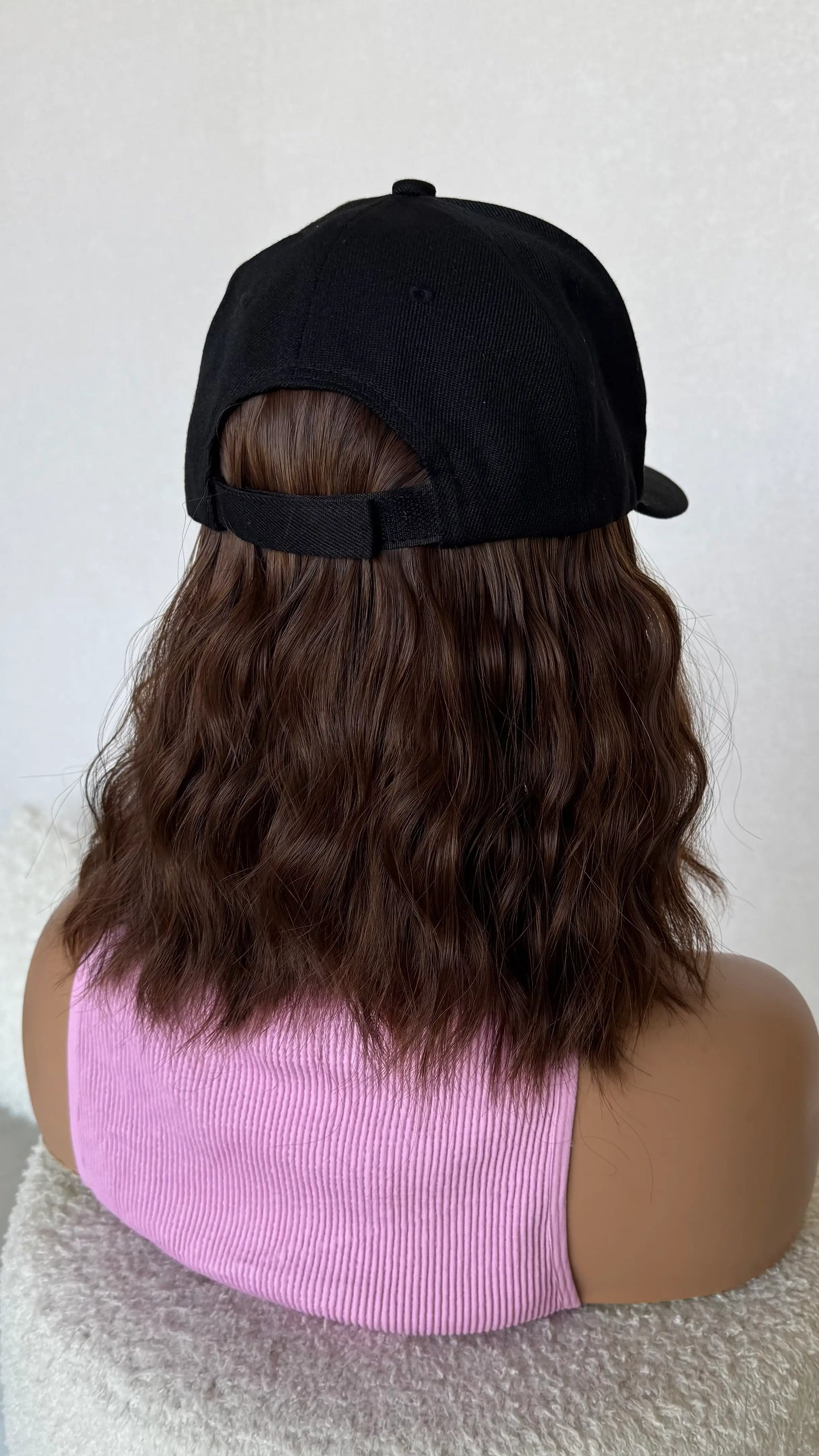 hat wig wavy brown hair wig australia heat safe synthetics