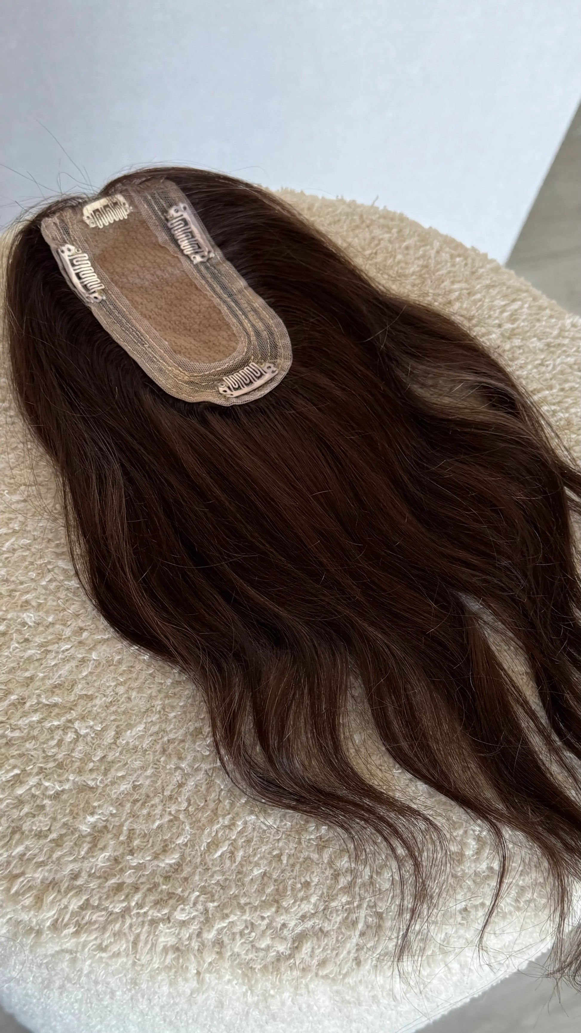 5x3 topper base small, custom brunette with highlights