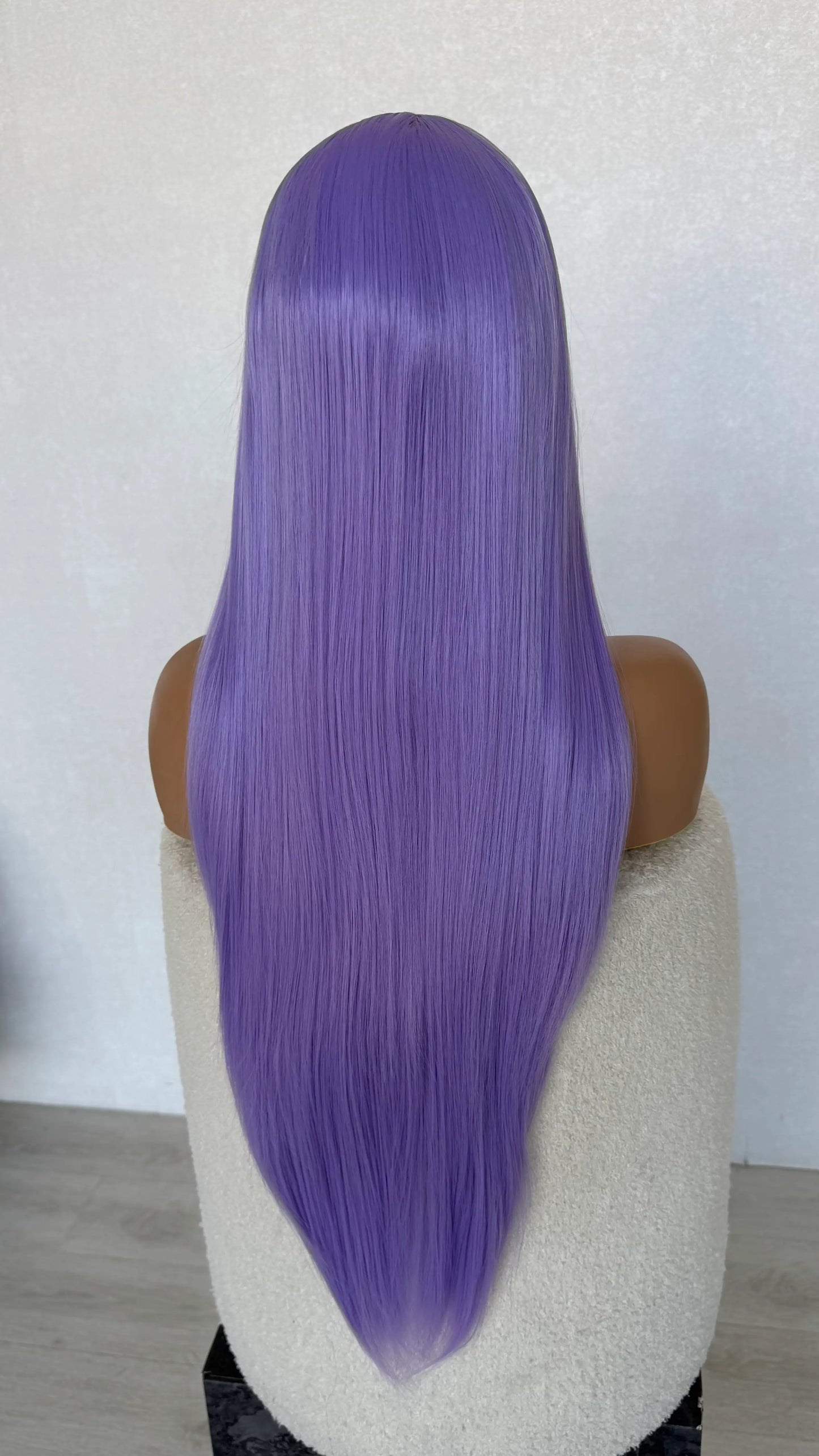 long purple hair wig, 28 inch hair length. changable part lacefront wig australia.