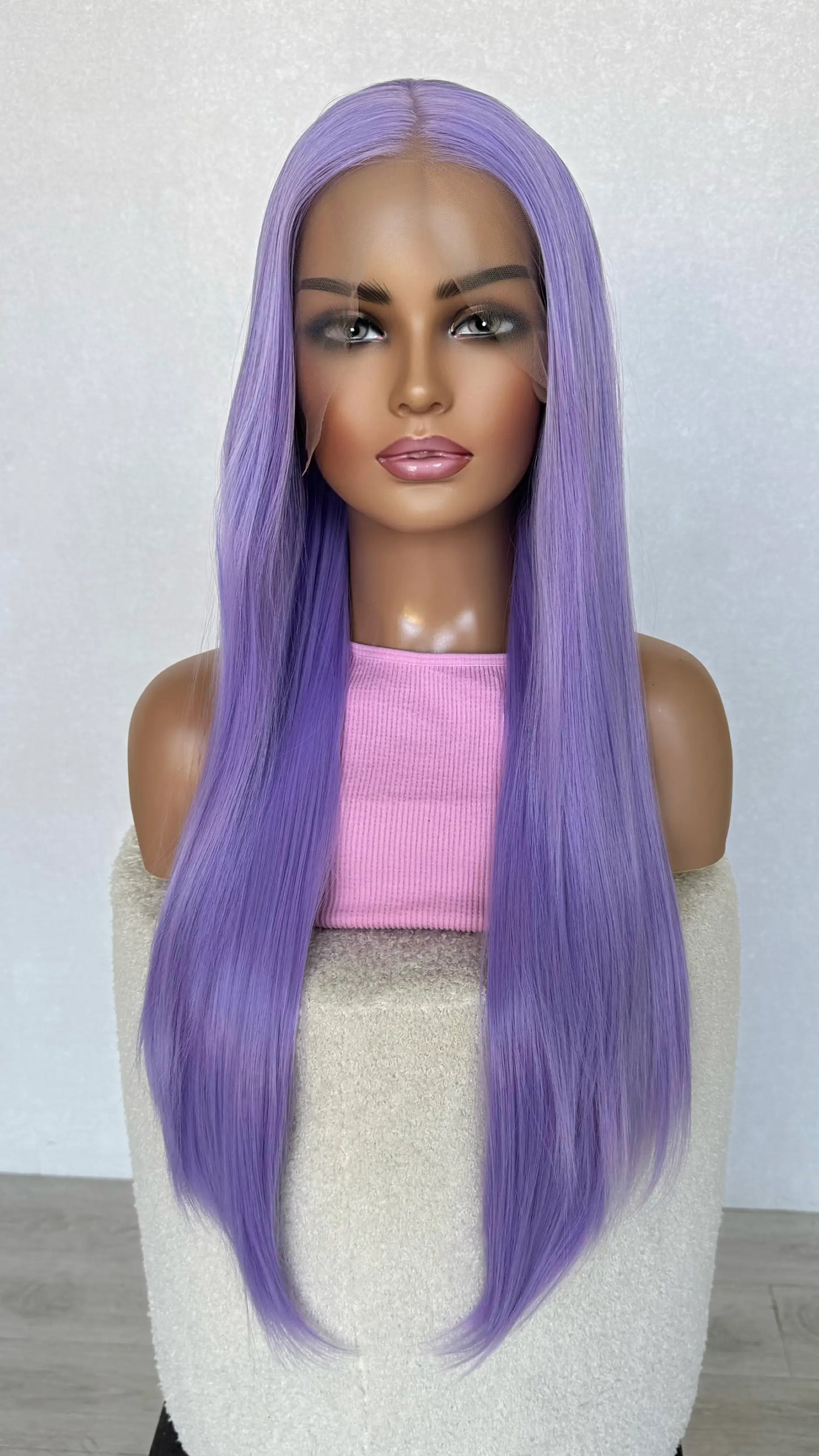 long purple lacefront, glueless wig heat safe hair australia, changable parting.
