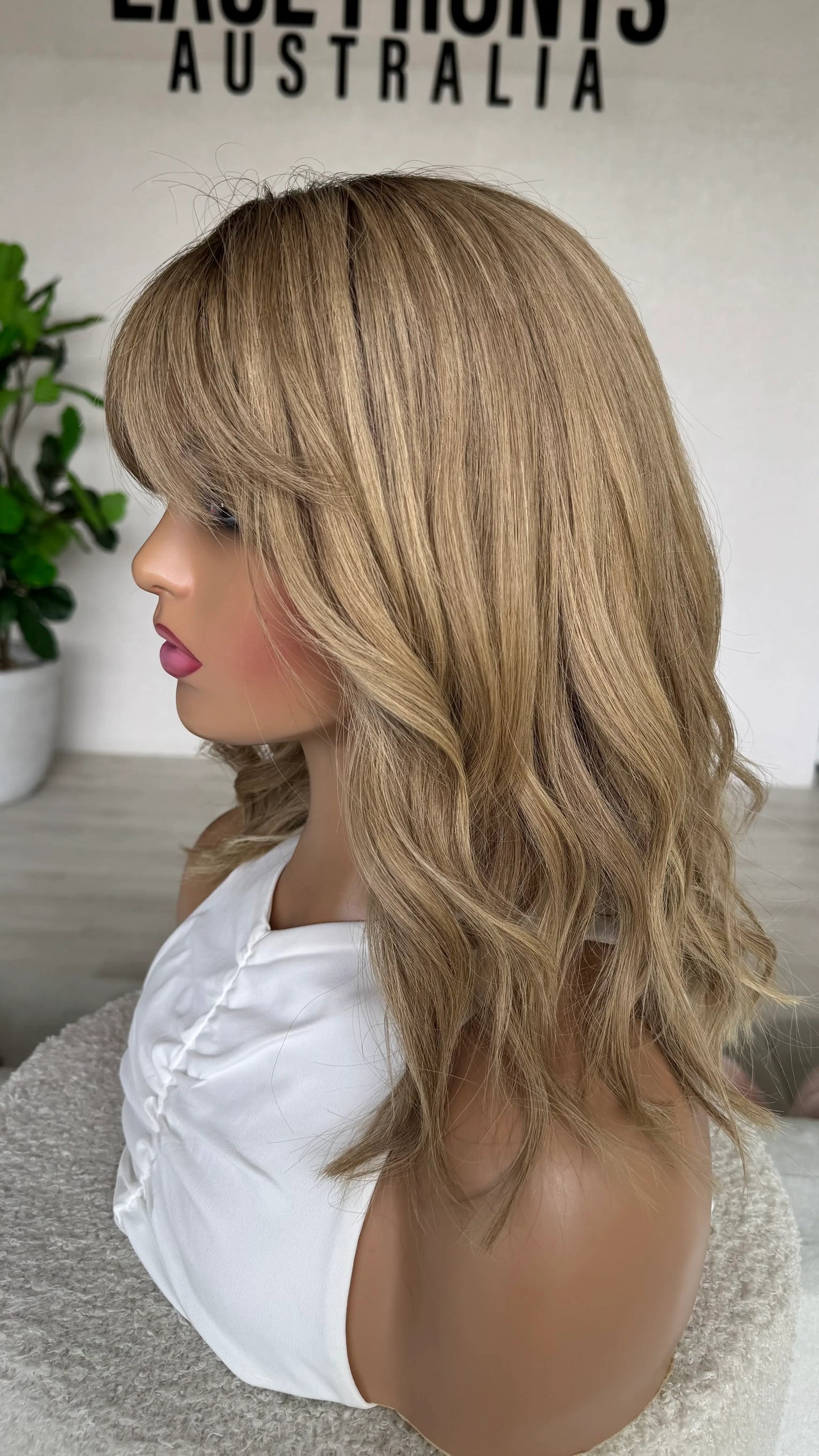 side on showing hair colour, natural hair wig.