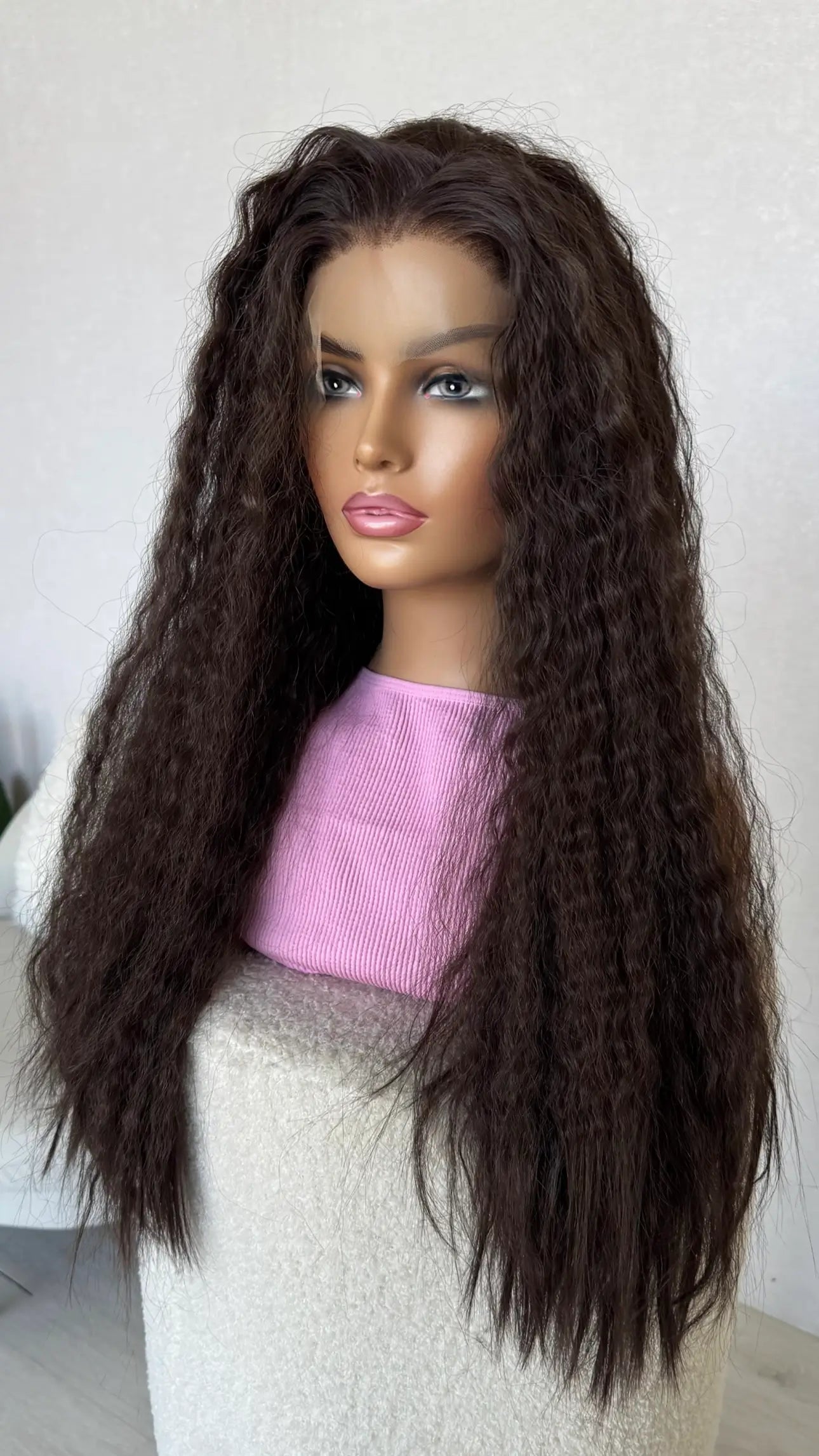 long brown curly hair wig lacefront australia.