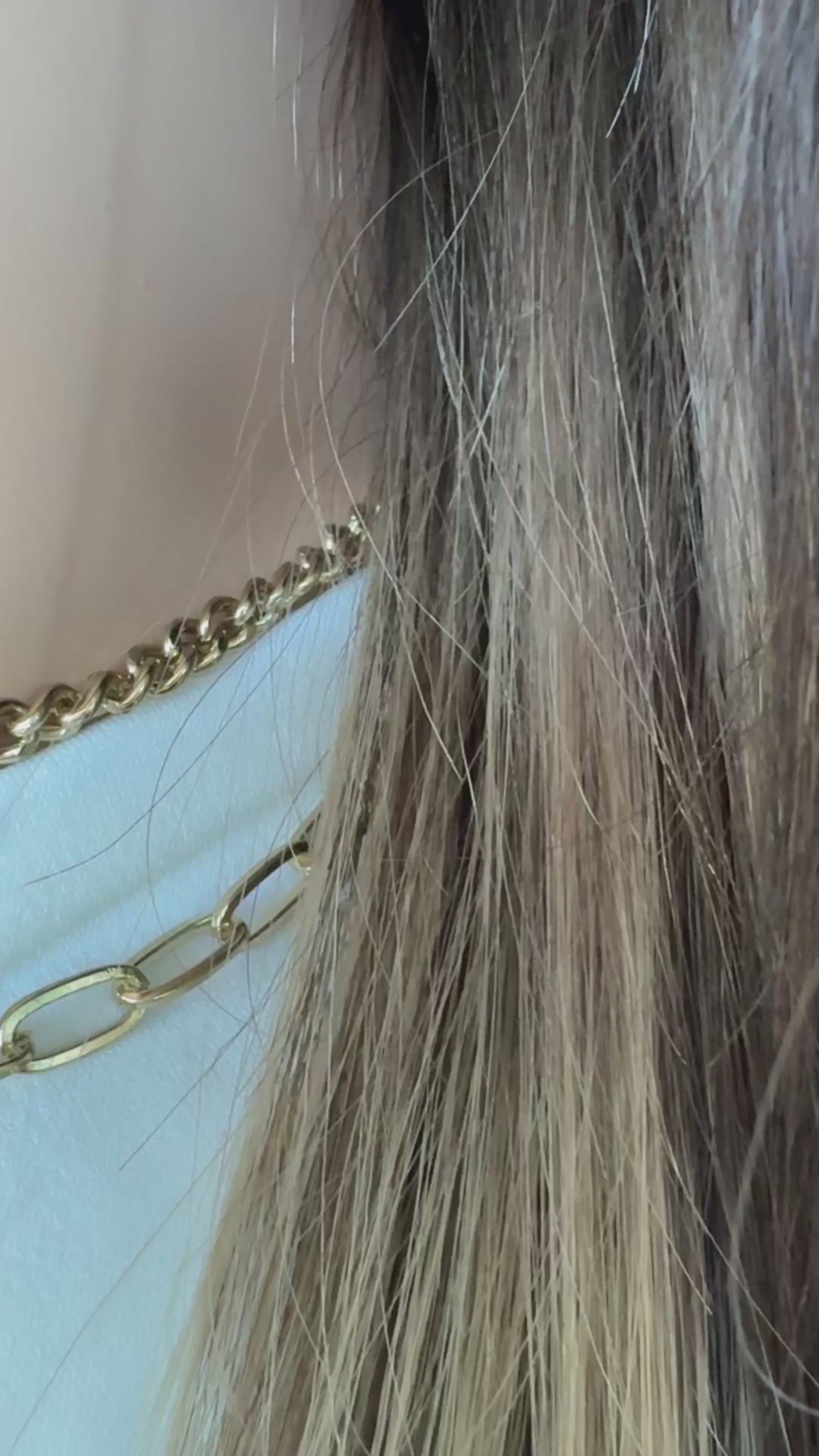 bella wig video- 22 inch longest length with layers, chocolate brown with soft highlights.