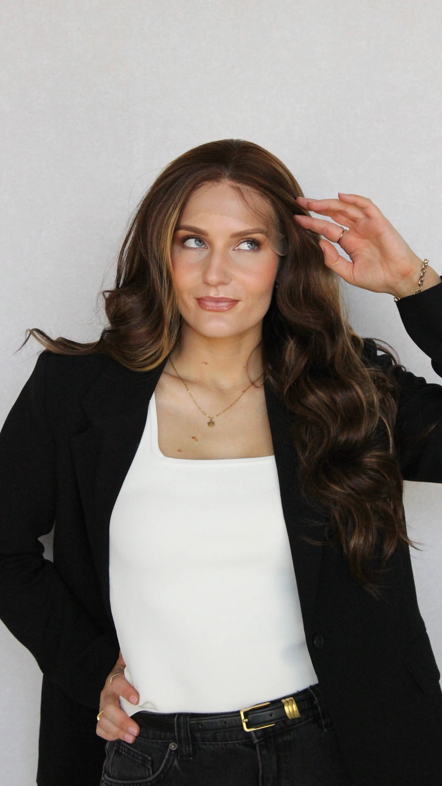 Ruby lacefront synthetic wig, australia. heat safe stylable hair.