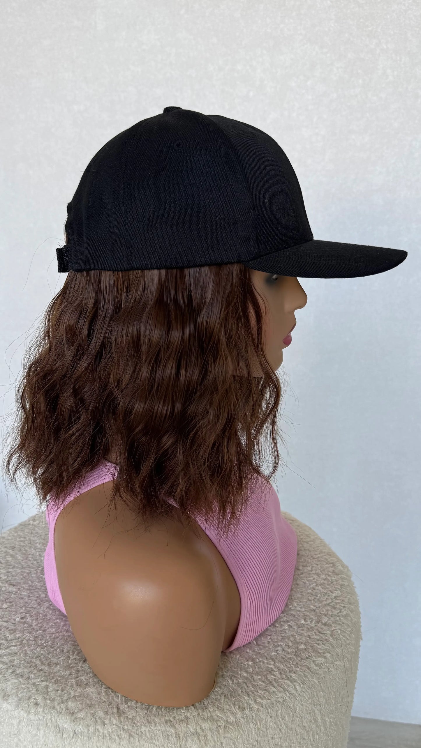 14 inch wavy brown hair hat wig glueless australia synthetics.