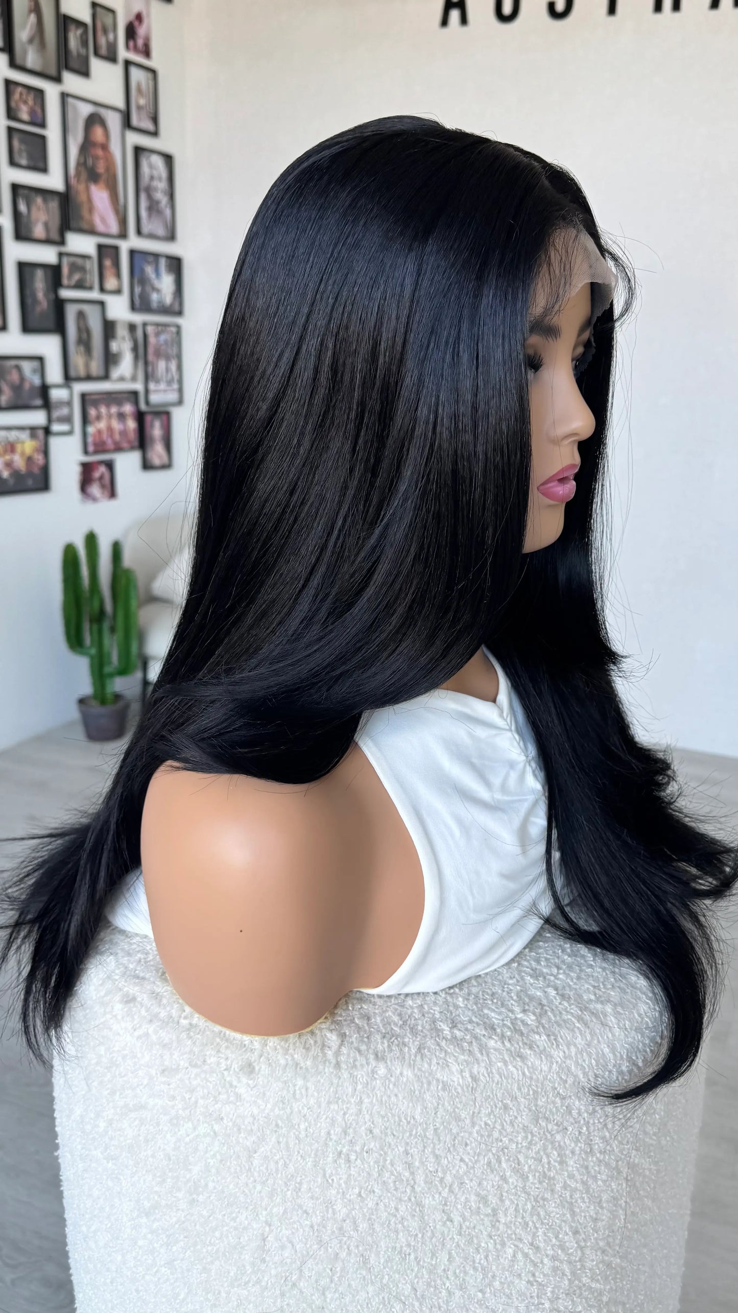 long hair lacerfront wig black