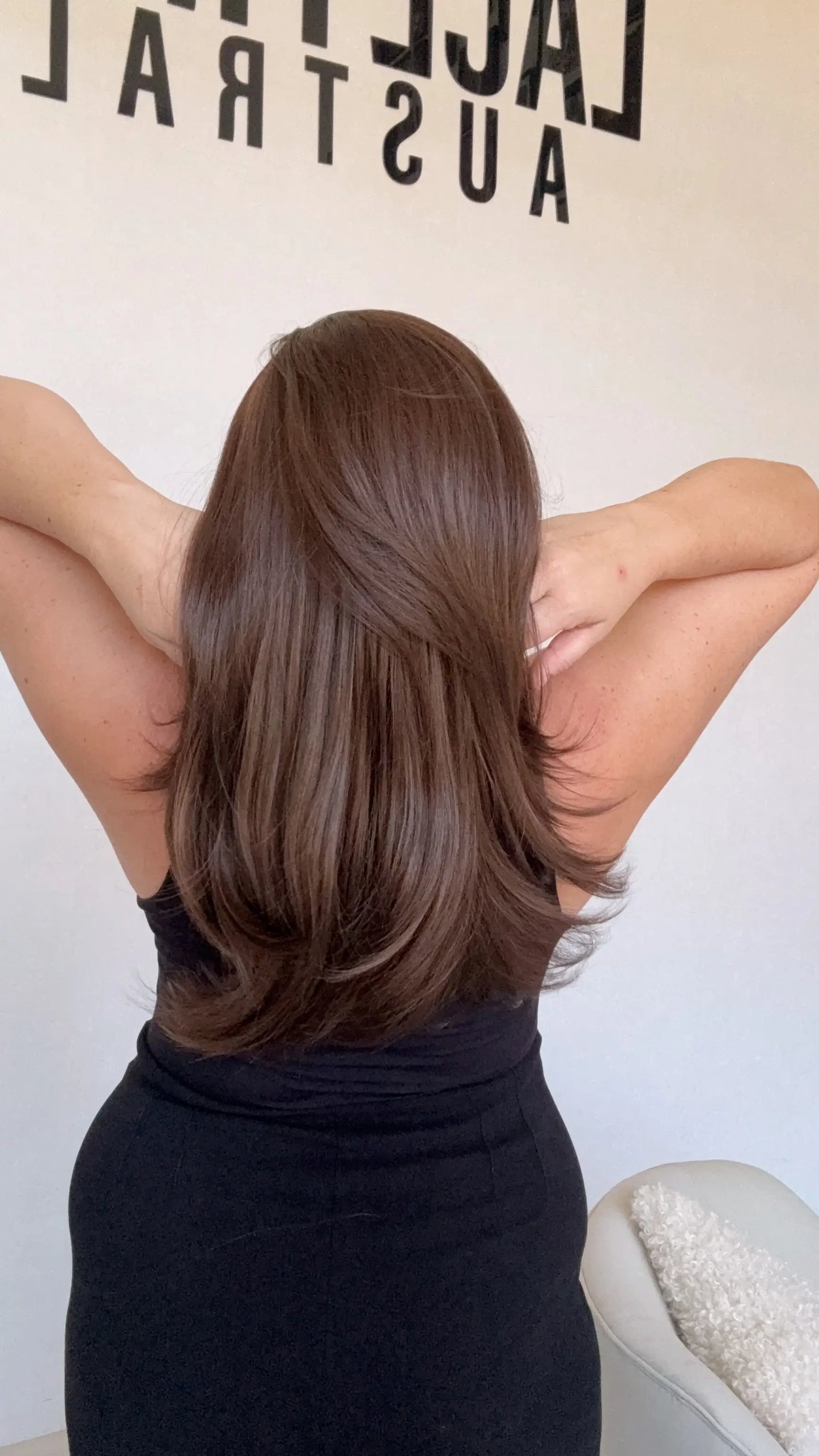 tia layered brunette wig, lace front synthetic australia.