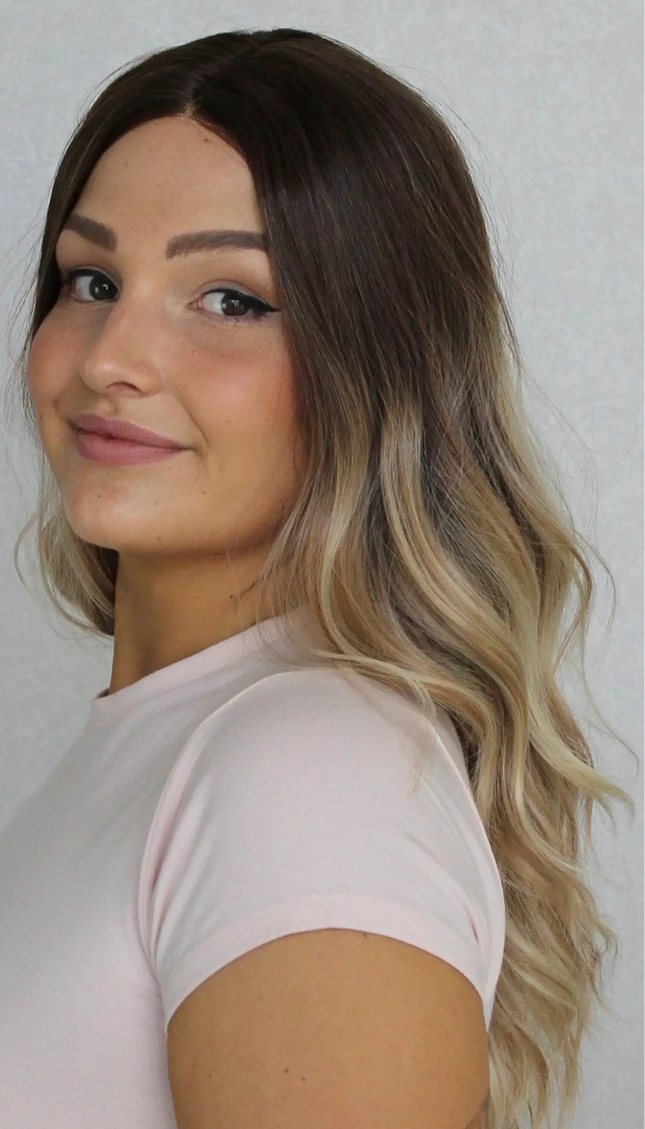 Lace Front Brunette Balayage Wavy Wig – Beachy Dayz
