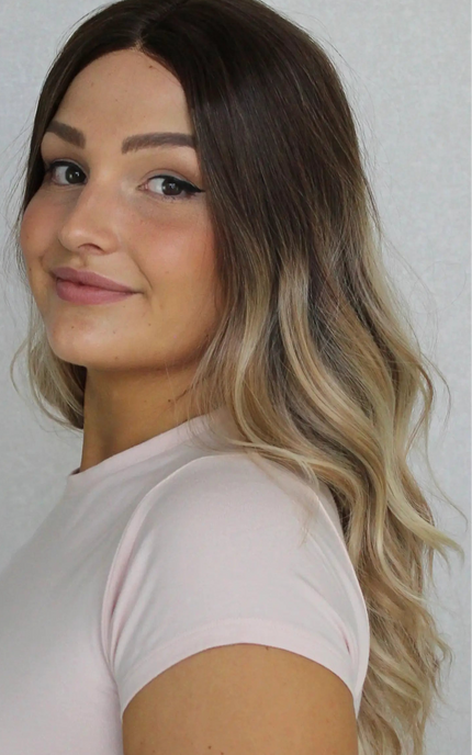 Lace Front Brunette Balayage Wavy Wig – Beachy Dayz