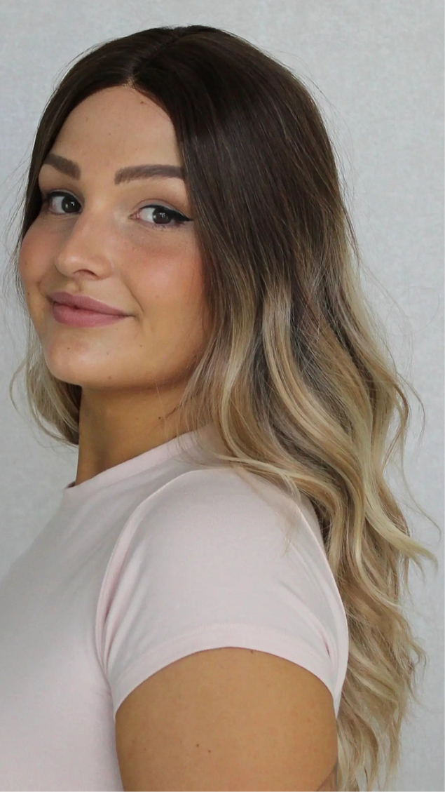 Lace Front Brunette Balayage Wavy Wig – Beachy Dayz