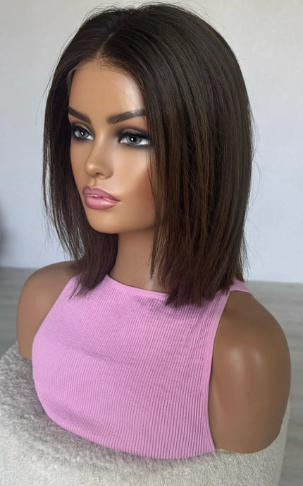 medical glueless human hair bob wig for hairloss, alopecia and chemotherapy, in australia.