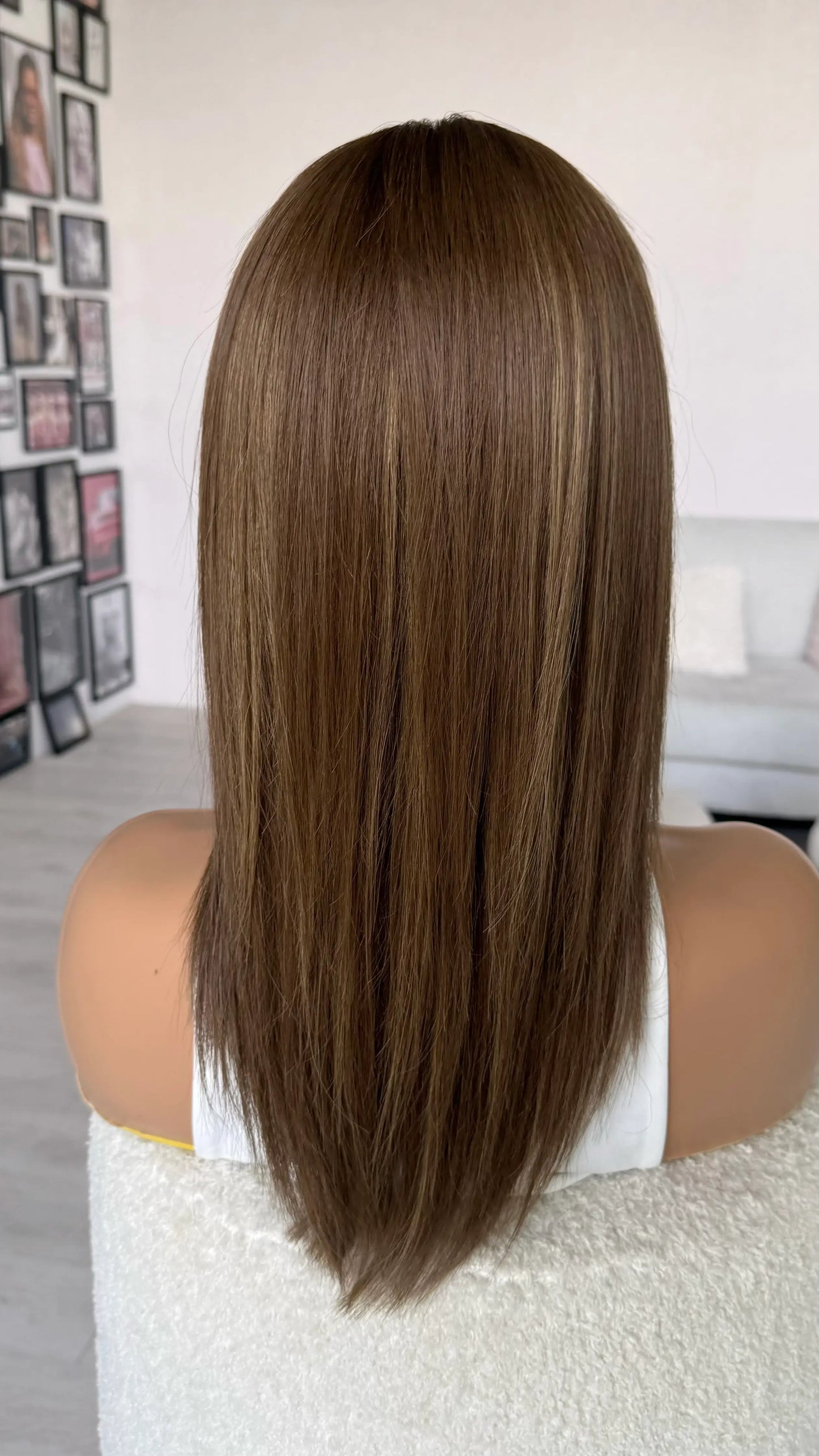 ready to ship chestnut brown human hair lace front glueless wig, gold coast australia.