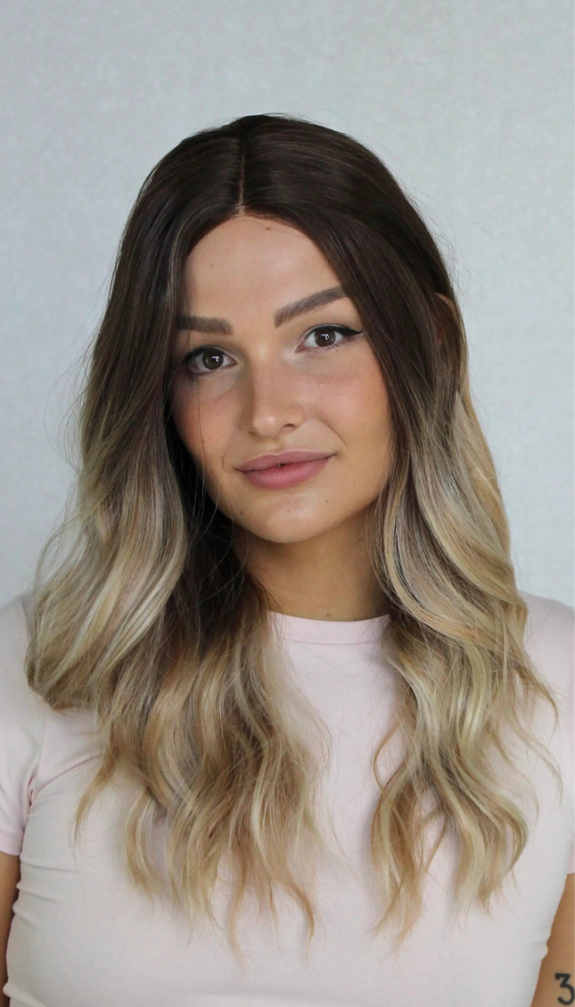 Lace Front Brunette Balayage Wavy Wig – Beachy Dayz