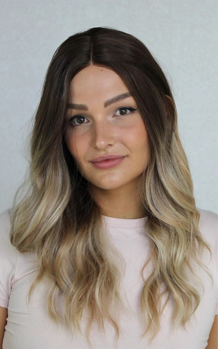 Lace Front Brunette Balayage Wavy Wig – Beachy Dayz