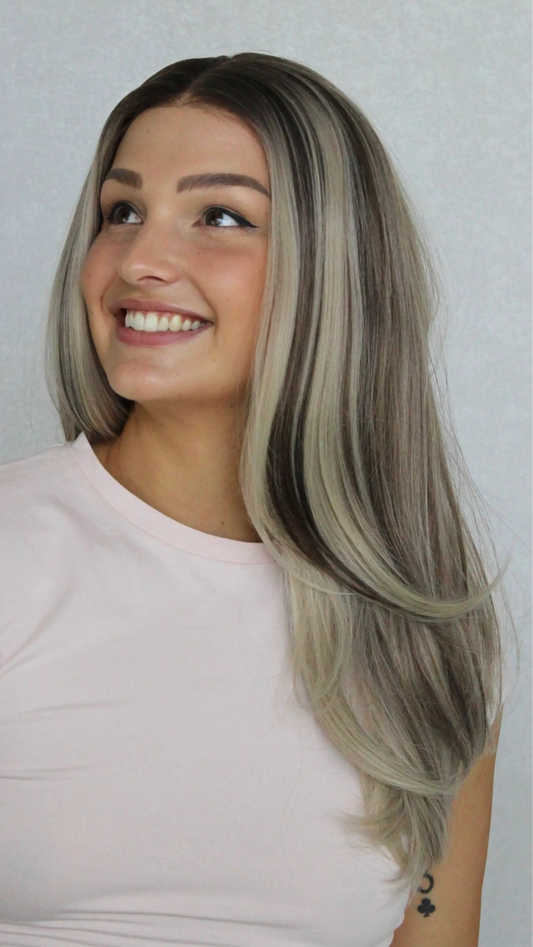 Lace Front Multi-toned Ashy Blonde Synthetic – Christina