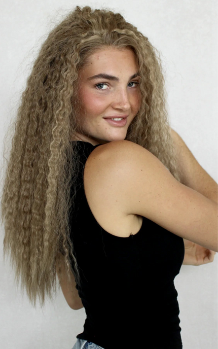 Lace Front Crimped Ash Blonde Synthetic Wig – Megan