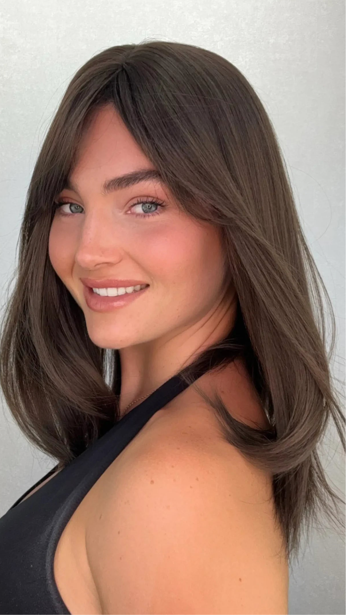 Chocolate Brunette with Fringe Synthetic – Morning Mocha