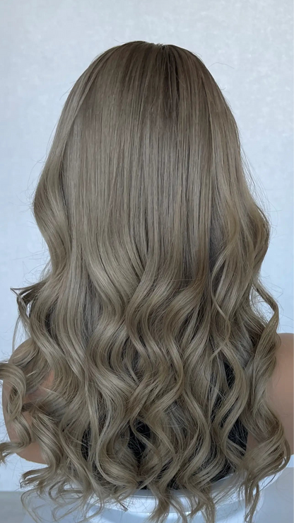 Ash Beige Blonde with Highlights –20" Human Hair Lace Front Wig- Colour: Samantha