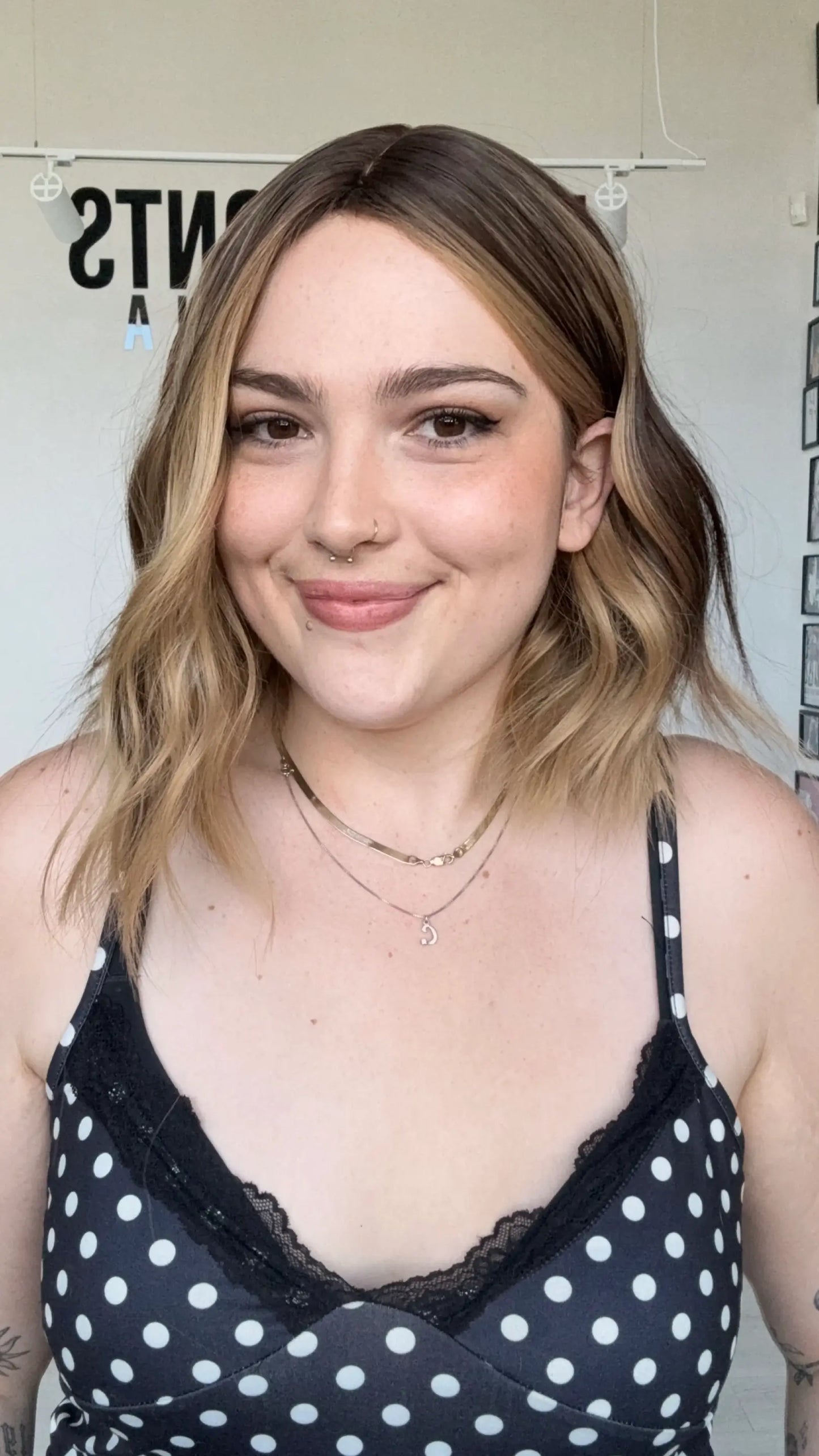 realistic looking wavy bob wig with middle part and heat safe hair.