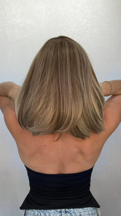 Lace Front Warm Blonde with highlights T-part Synthetic – Caramel Baddie