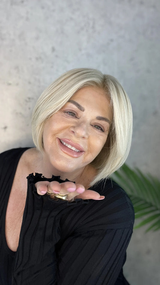 Clean Beige Blonde - 8" Human Hair Lace Front Wig- Colour: Charli