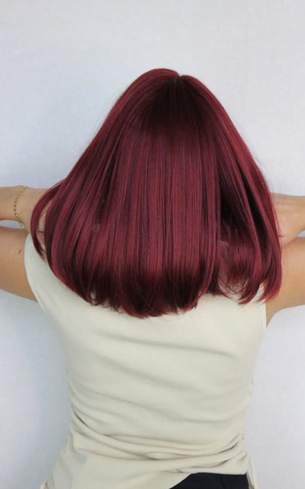 Lace Front Long Bob T-Part Synthetic Wig - Cherry Cola