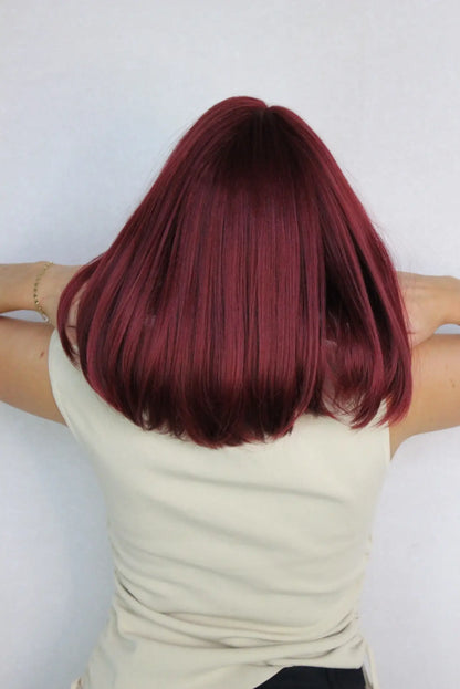 Lace Front Long Bob T-Part Synthetic Wig - Cherry Cola