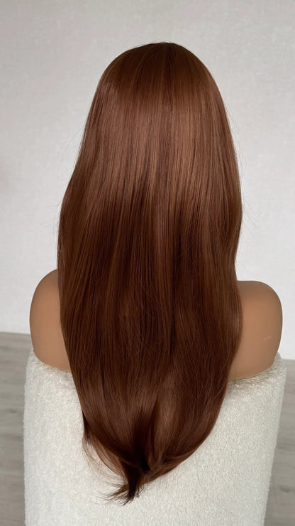 Natural Ginger with Curtain Bangs Luxe Synthetic Wig - Dallas