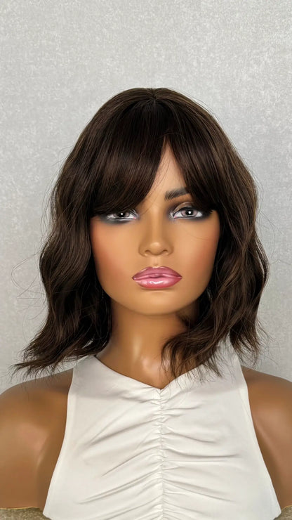 front view, 12 inch sythetic wig, heat friendly.