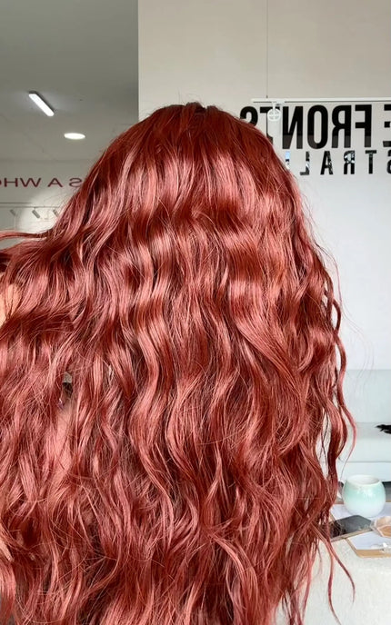 Long Wavy Red Glueless Synthetic - Game On