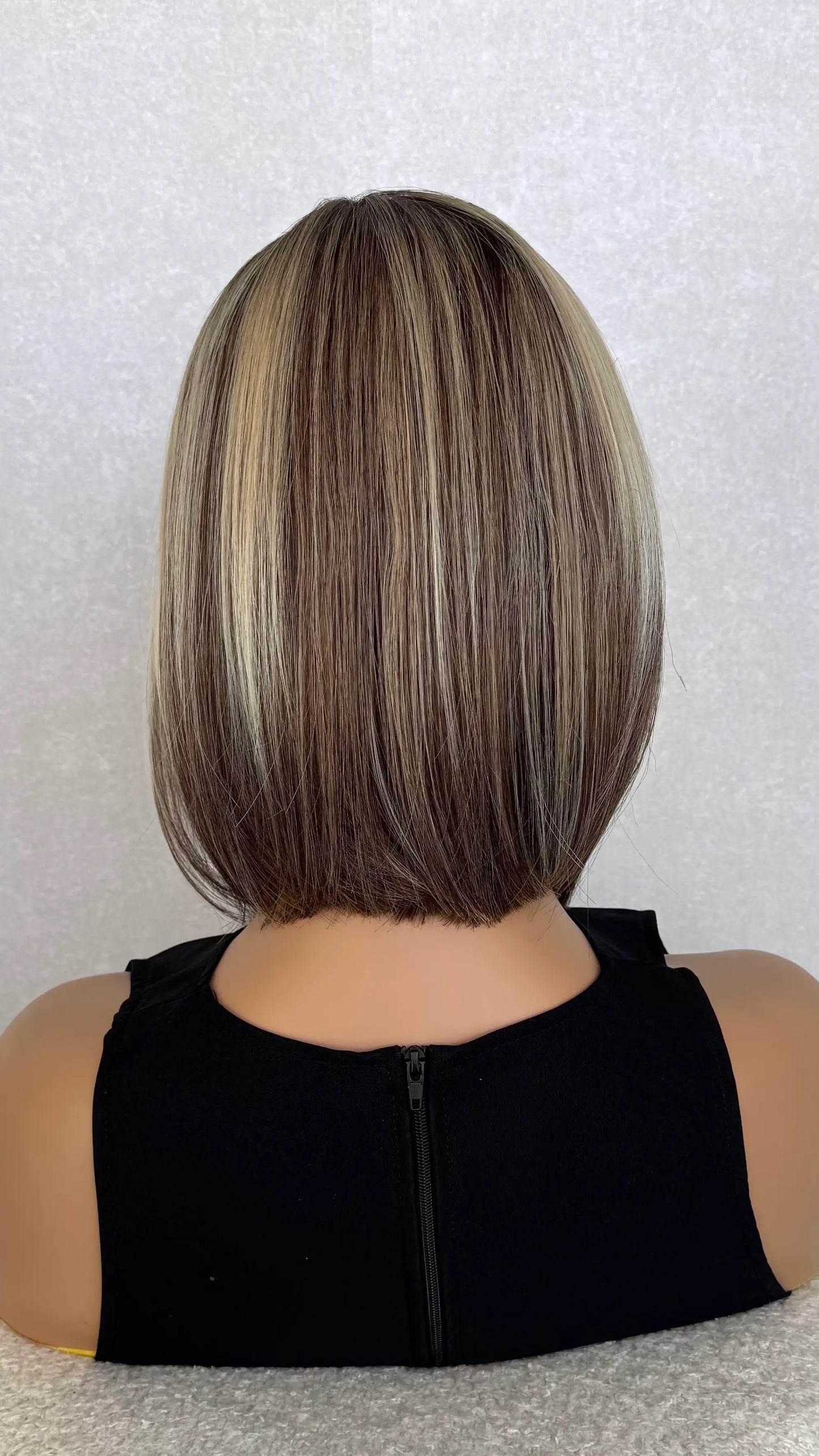 Highlighted Brunette Lacefront Synthetic Wig - Georgina