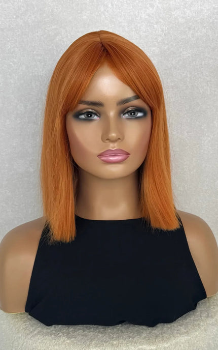 Bright Copper Bob With Fringe Synthetic - Geri