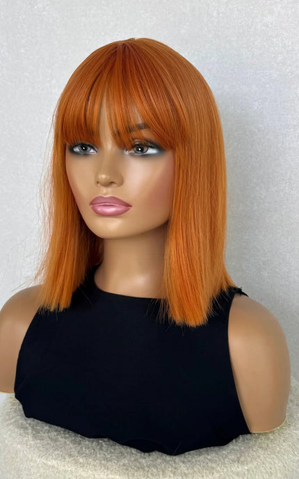 Bright Copper Bob With Fringe Synthetic - Geri