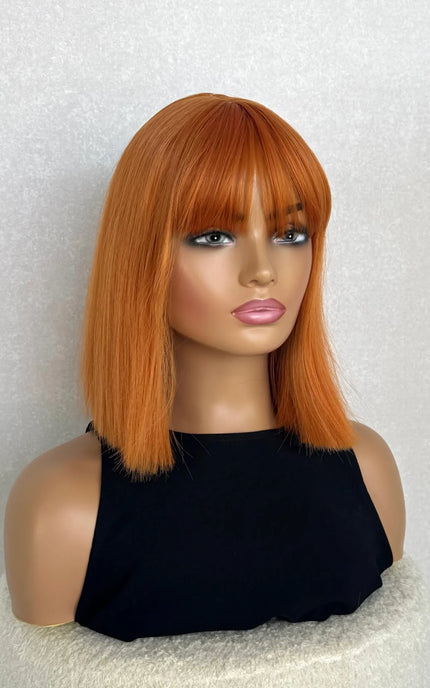 Bright Copper Bob With Fringe Synthetic - Geri