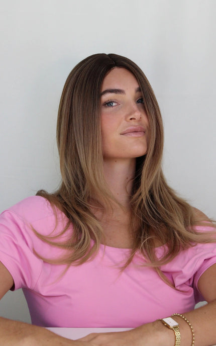 Balayage Brunette Layered Synthetic Wig – Gold Coast