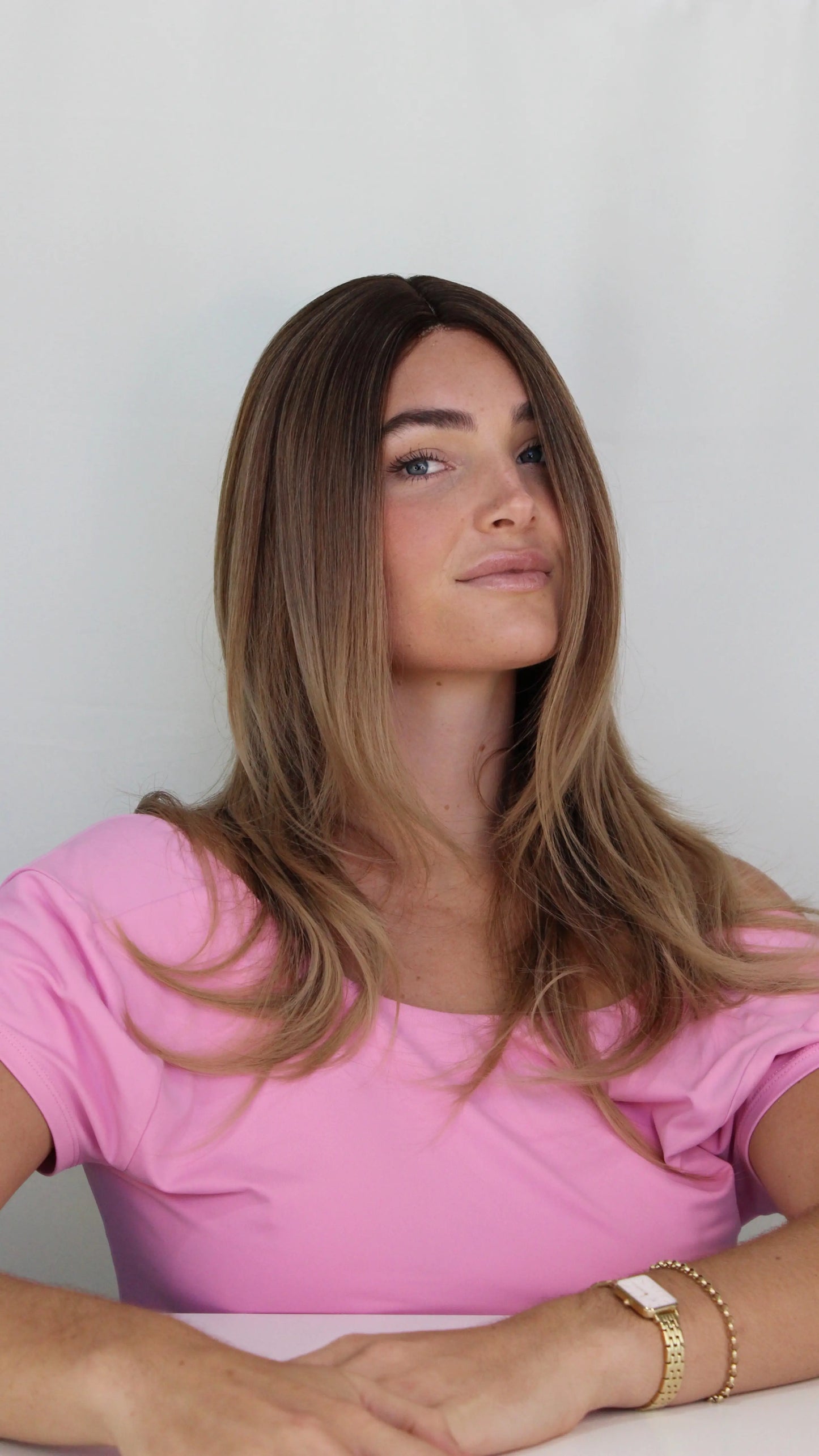 Balayage Brunette Layered Synthetic Wig – Gold Coast