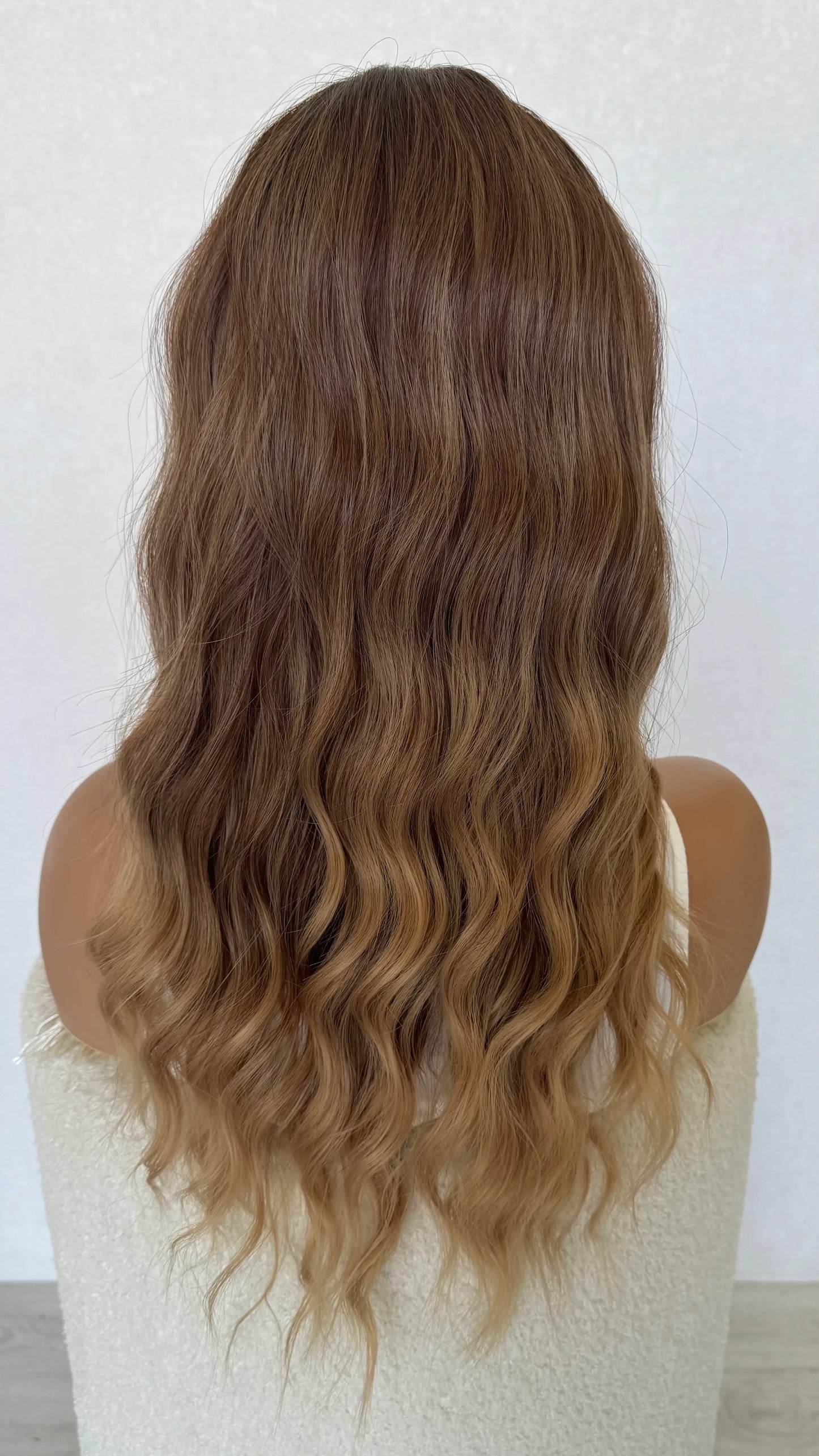 Warm Brunette Ombre Wavy Synthetic Wig - Hazel