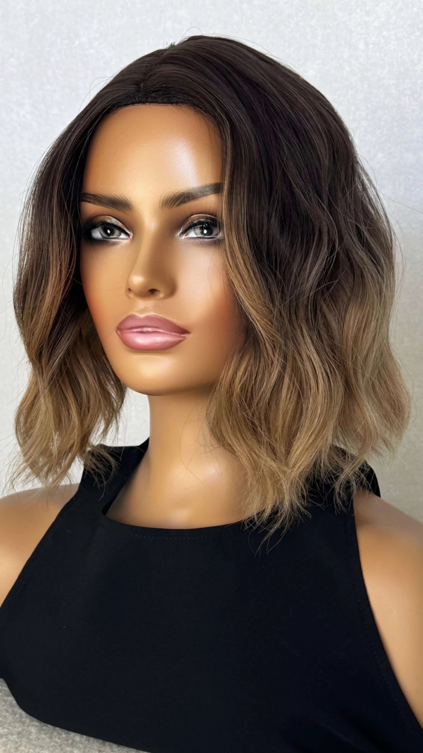 Ombre Brunette Wavy Cap Synthetic – Hailey