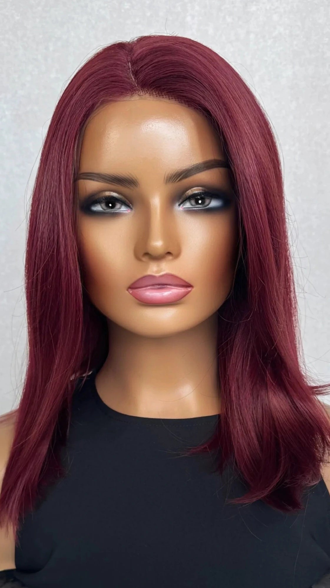 Lace Front Long Bob T-Part Synthetic Wig - Cherry Cola