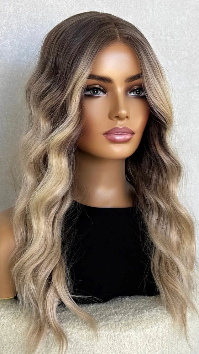 Lace Front Beach Blonde Wavy Synthetic Wig – Paige